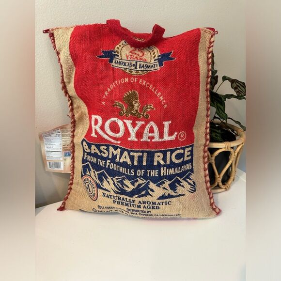 Burlap Royal Basmati Rice Tote Bag - Picture 1 of 6